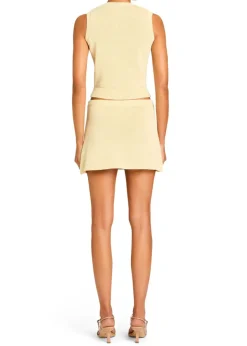 Sale - Cassie Knit Mini Skirt - Pastel Yellow Mini Skirts