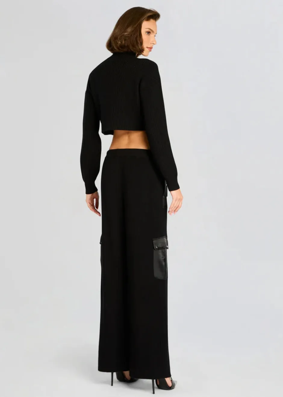 Discount - Daph Knit Cargo Pant - Black Pants