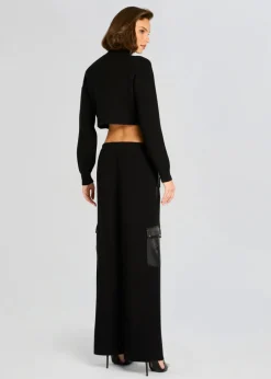 Fashion - Donna Mid Cropped Sweater - Black Sweaters & Knits