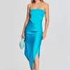 Fashion - Ginni Silk Midi Dress - Turquoise Dresses | Midi