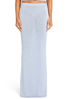Outlet - Kora Knit Maxi Skirt - Ice Blue Long Skirts