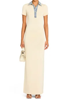 Hot - Reye Knit Maxi Dress - Eggshell/Coastline Long Dresses | Dresses