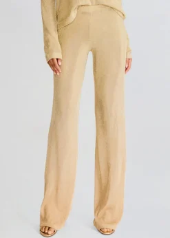 Outlet - Sheldon Metallic Knit Pant - Gold Pants