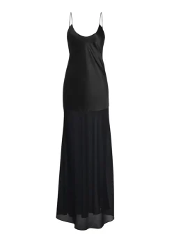 Outlet - Vienna Satin Maxi Dress - Black Dresses | Long Dresses