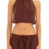 Hot - Yen Gauze Halter Top - Coconut Crop Tops