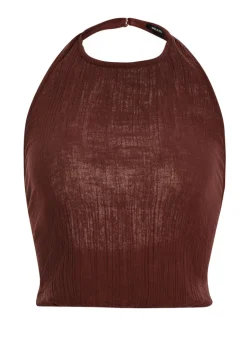 Hot - Yen Gauze Halter Top - Coconut Crop Tops