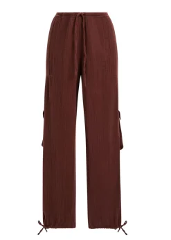 Clearance - Zira Gauze Cargo Pant - Coconut Pants