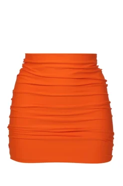 New - Alison Lycra Skirt - Bright Orange Coverups | Mini Skirts