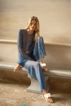 Hot - Phoenix Crop Top - Blue Opal Coverups | Crop Tops