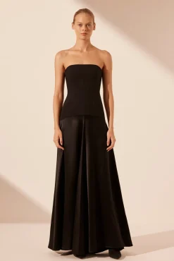 Sale - Adri Strapless Panelled Maxi Dress - Black Dresses | Long Dresses