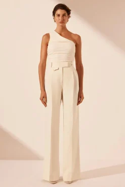 Online - Beau One Shoulder Bodysuit - Rice Bodysuits