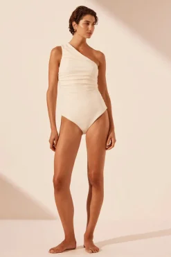 Online - Beau One Shoulder Bodysuit - Rice Bodysuits