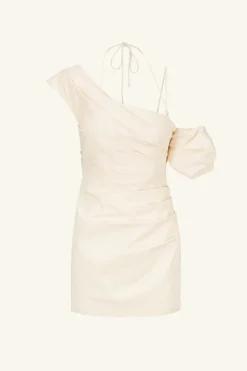 Online - Lani Asymmetrical Draped Mini Dress - Rice Dresses | Mini Dresses