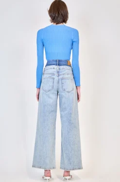 Best - Ailany Rib Knit Cardigan - Blue Hydrangea Sweaters & Knits