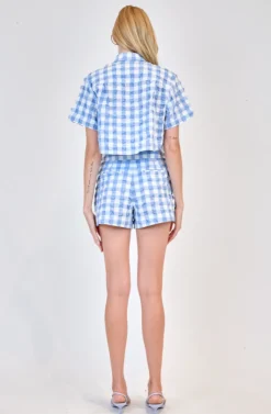Sale - Dax Short - Blue Hydrangea Gingham Shorts