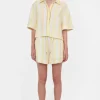 Hot - Keston Button Down Shirt - Lemon Stripe Crop Tops