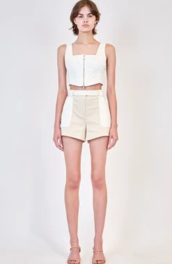 Online - Lourie Cotton Short - Ivory Multi Shorts