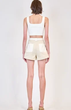 Online - Lourie Cotton Short - Ivory Multi Shorts