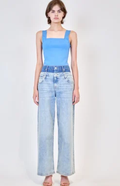 Discount - Madine Tank Top - Blue Hydrangea Crop Tops