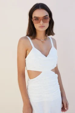 Discount - Aster Cutout Maxi Dress - White Dresses | Long Dresses
