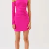 Hot - Garnet Rouched One Shoulder Mini Dress - Pink Dresses | Mini Dresses
