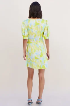 Fashion - Kaleidoscope Wrap Mini Dress - Splash Print Dresses | Mini Dresses