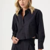 Online - Charlie Shirt - Black Crop Tops