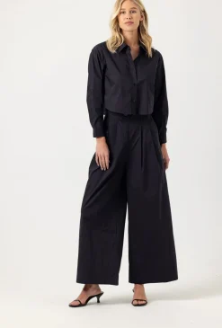 Online - Charlie Shirt - Black Crop Tops
