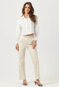 Hot - Charlie Shirt - White Crop Tops