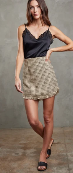 Clearance - Luke Skirt - Shimmer Boucle Mini Skirts