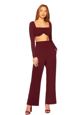 Best - High Waisted Wide Leg Pant - Port Pants