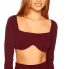 Clearance - Reverse Sweatheart Crop Top - Port Crop Tops