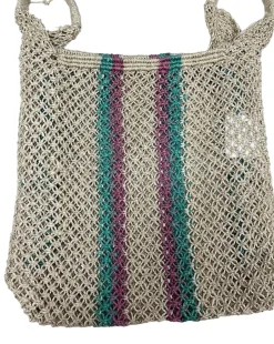 Clearance - Dolly Oui Oui - Natural/Aqua/Lilac Handbags