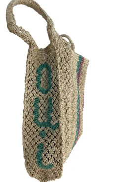 Clearance - Dolly Oui Oui - Natural/Aqua/Lilac Handbags