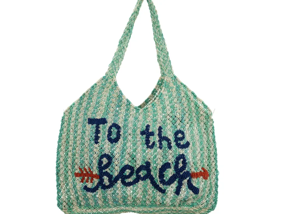 Discount - To The Beach - Aqua/Natural Handbags