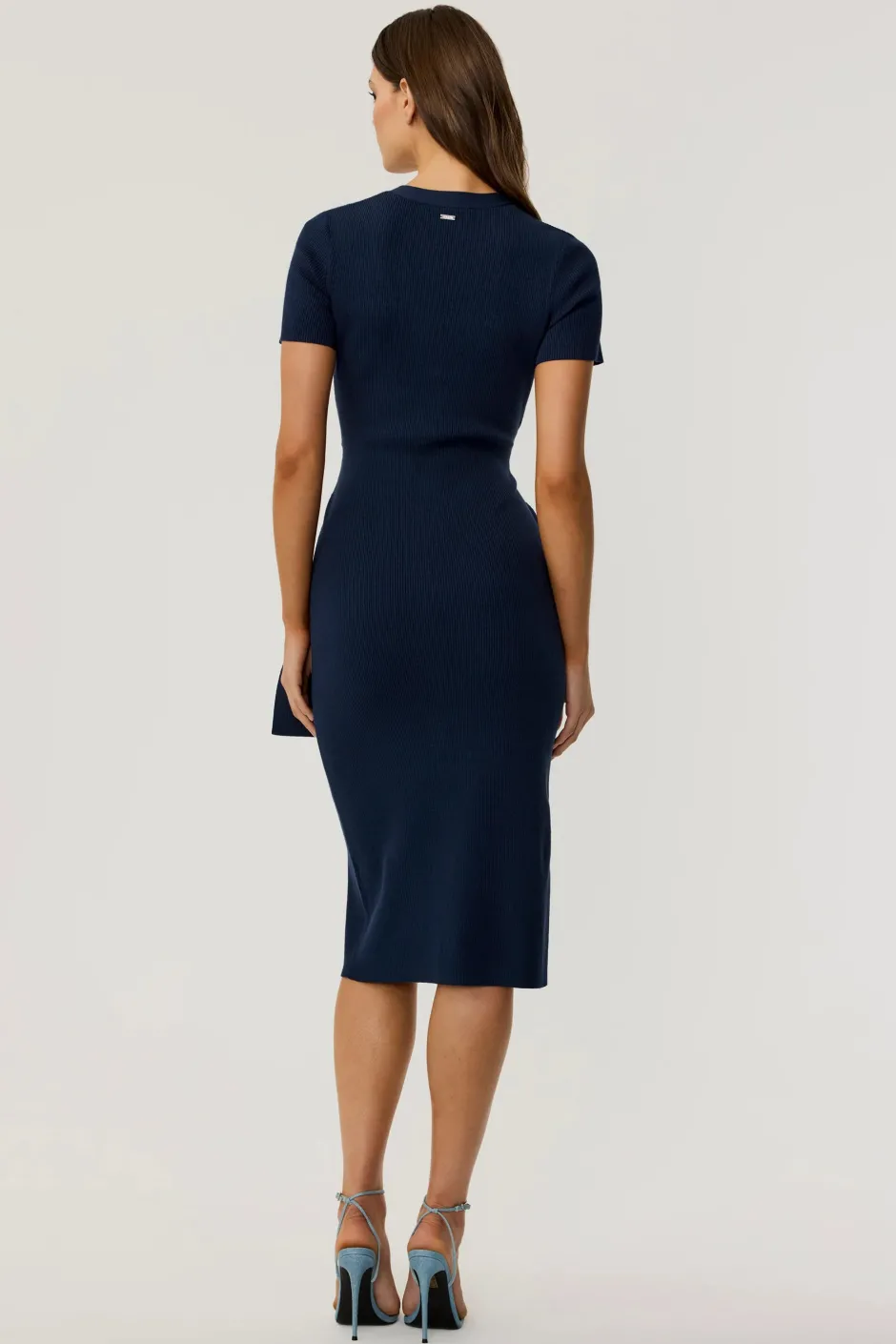 Sale - Agnes Tie Front Dress - Navy Midi | Midi Dresses