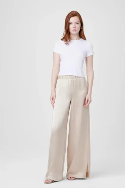 Hot - Auggie Side Slit Leg Pants - Champagne Pants