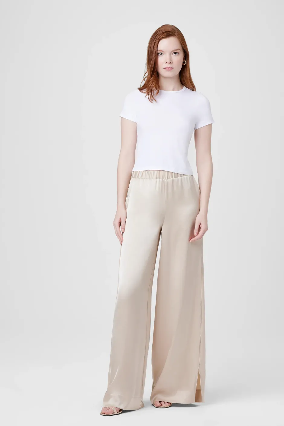 Hot - Auggie Side Slit Leg Pants - Champagne Pants