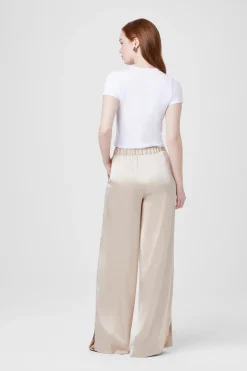 Hot - Auggie Side Slit Leg Pants - Champagne Pants