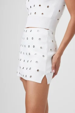 Discount - Bessi Grommet Skort - Optic Mini Skirts