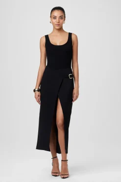 Hot - Casey Wrap Skirt - Jet Long Skirts