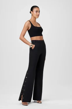 Hot - Gracie High Waist Side Button Pant - Jet Pants
