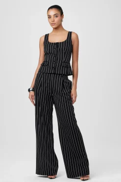 Clearance - Hailey Pinstripe Trouser - Pinstripe Pants