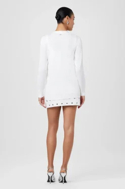 Best - Kristina Grommet V-Neck Cardigan - Optic Sweaters & Knits