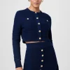 Clearance - Miller Pointelle Cardigan - Navy Sweaters & Knits