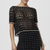 Online - Nadia Pull On Crochet Skirt - Jet-Gold Mini Skirts