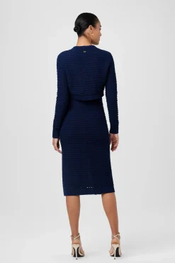 Fashion - Tani Knit Pencil Skirt - Navy Long Skirts
