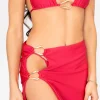 Outlet - Embellished Swim Skirt - Magenta Coverups