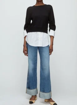 Fashion - Amirah Layered Sweater Top - Black Sweaters & Knits