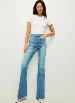 Discount - Beverly High Rise Skinny Flare - Seawater Stone Flare | Pants